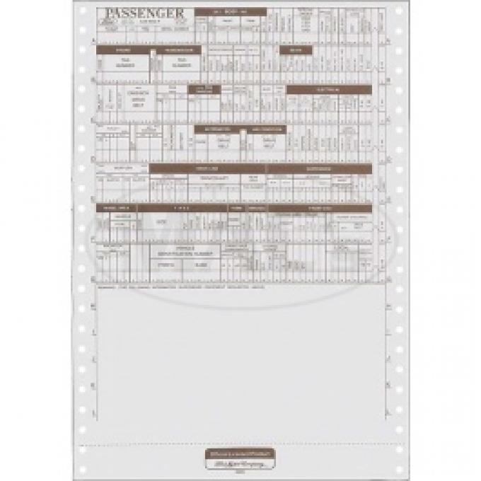 New Car Factory Build Sheet, 1972 Thunderbird
