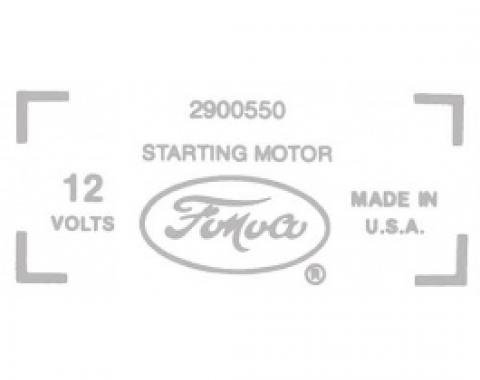 Ford Thunderbird Starter Decal, 430 V8, 2900550, 1959-60