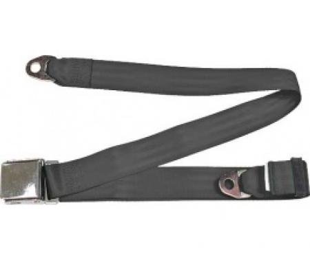 Seatbelt Solutions 1949-1979 Ford | Mercury, Lap Belt, 74" with Chrome Lift Latch 1800746009 | Charcoal