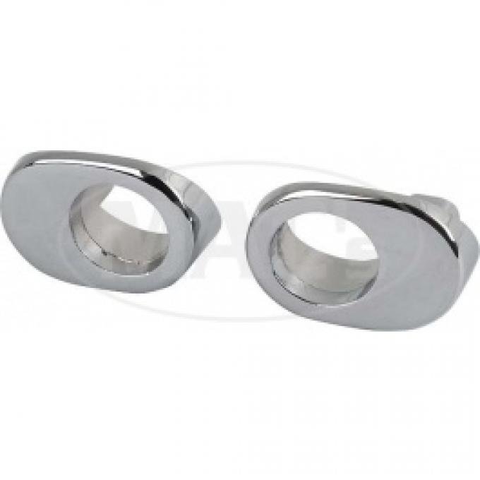 Ford Thunderbird Windshield Wiper Pivot Bezels, Chrome, 1955-57