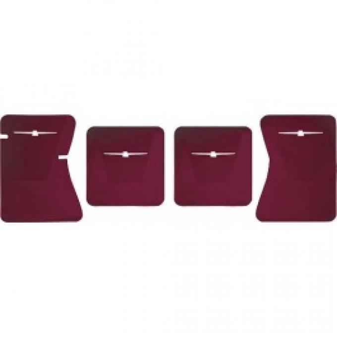 Ford Thunderbird Rubber Floor Mats, 4 Piece Set, Front & Rear, With White T-Bird, 1964-66