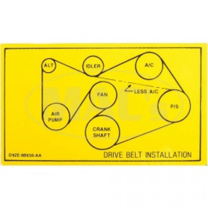 302 Drive Belt, 1979 Thunderbird