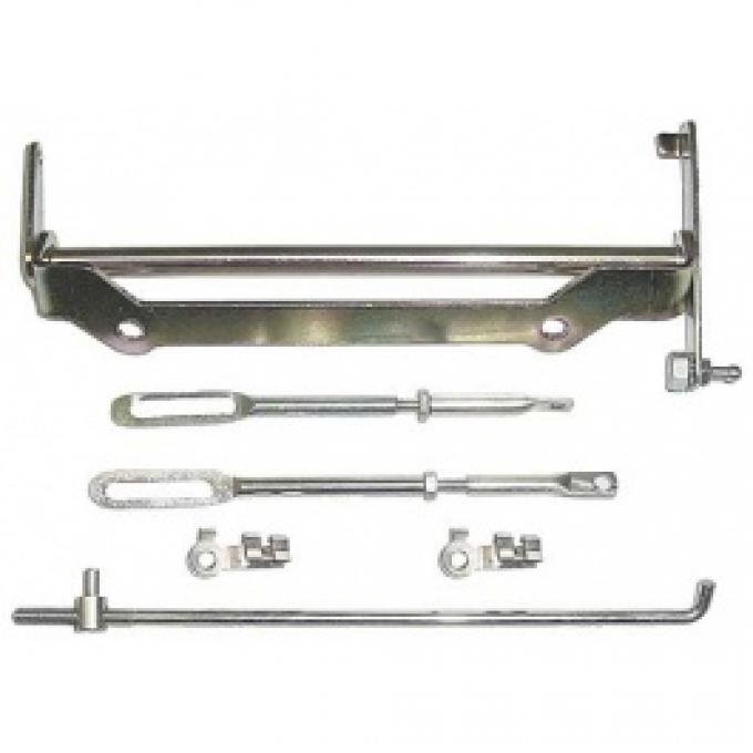 Ford Thunderbird Carburetor Linkage Rod Kit, 4 Pieces, 390 V8 With 3X2 Barrel Carbs, 1962-63