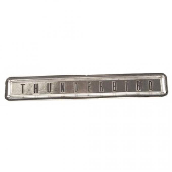 Ford Thunderbird Rear Bumper Center Emblem, Plastic, Thunderbird In Block Letters, 1964