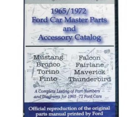 1965-72 Ford Car Parts & Accessories On CD, Includes Text & Illustrations, For Windows Operating Systems Only