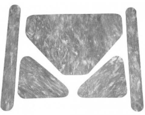 Ford Thunderbird Hood Insulation Pad Set, Die-Cut Fiberglass, 5 Pieces, 1965