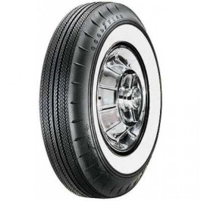 Tire, 750 X 14, 2-1/4 Whitewall, Tubeless, Goodyear Custom Super Cushion, 1957