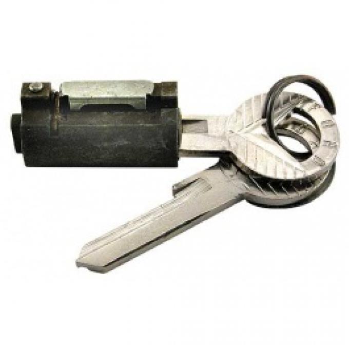 Ford Thunderbird Trunk Lock Cylinder, With 2 Repro Ford Script Keys, Keyhole Cover Is Not Included, 1955-59