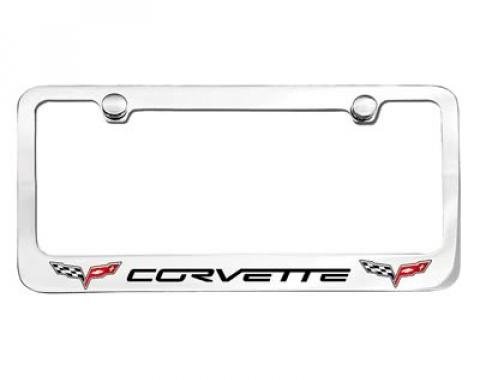 Corvette Elite License Frame, 05-13 Corvette Word with Dual Logo