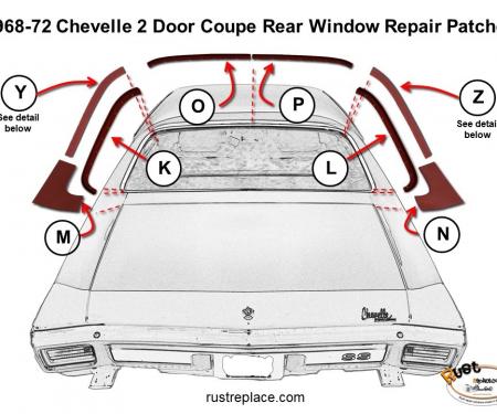 Chevelle Roof Window Repair Channel Half, Right, 1968-1972