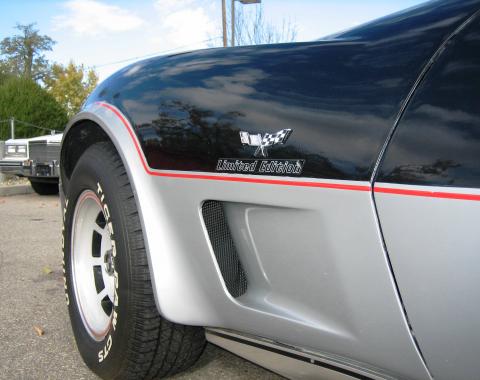 Corvette Side Louver Vent Grille Insert, Matt Black Finish, Pair, 1973-1979