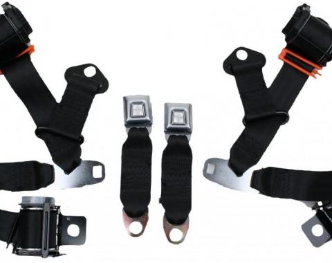 Seatbelt Solutions 1974-1977 Corvette Coupe, Single Retractor, Lap and Shoulder Belts, Economy