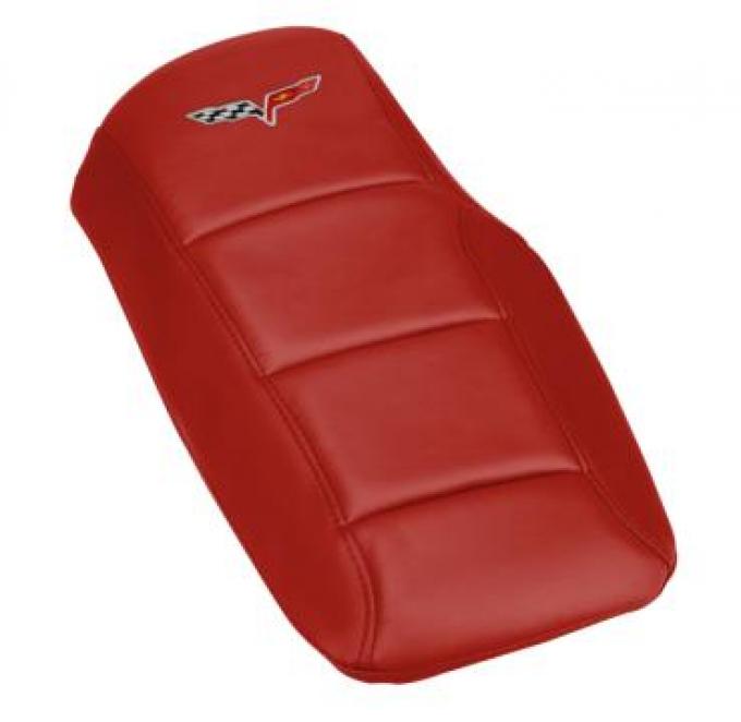 Corvette Console Cushion, with Embroidered C6 Logo, Victory Red, 2005-2013