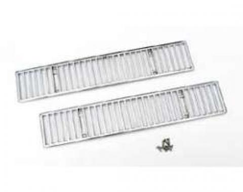 Corvette Rear Deck Vent Grilles, Chrome, 1968-1976