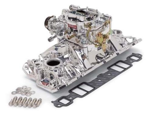 Corvette Performer EPS Single Quad Intake Manifold and Carb, 1955-1982
