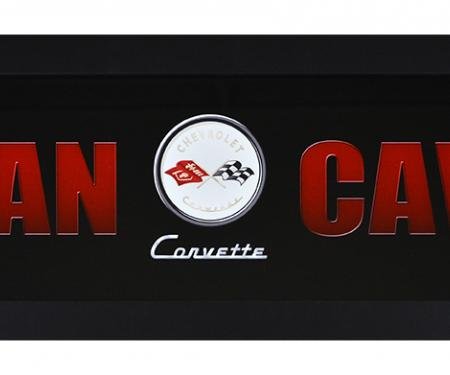 Corvette Man Cave with C1-C7 Logo Framed Sign