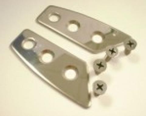 Corvette Roof Lock Pin Trim Plates, Stainless Steel, 1968-1977