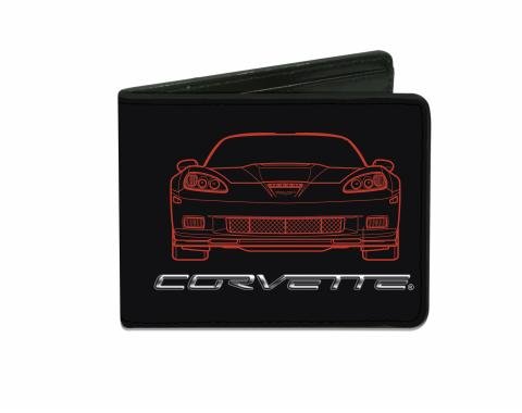 Corvette Bi-Fold Wallet with C6 Blueprints Front & Rear