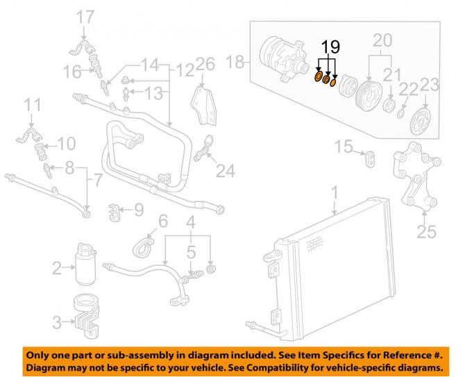 Corvette Air Conditioning Compressor Seal Kit, 1984-1990