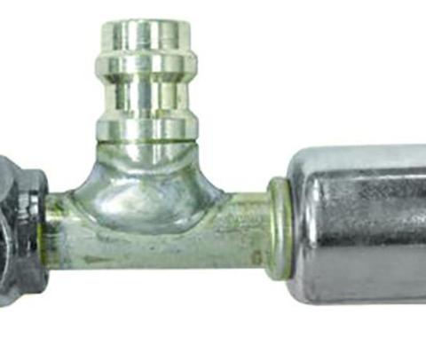 Vintage Air Beadlock O-Ring Fitting with 134a Service Ports NO 6 Reduced Barrier Hose Fitting - Straight with Port 355110
