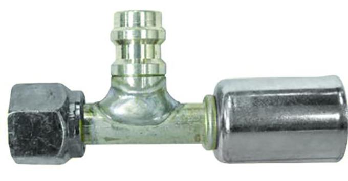 Vintage Air Beadlock O-Ring Fitting with 134a Service Ports NO 6 Reduced Barrier Hose Fitting - Straight with Port 355110
