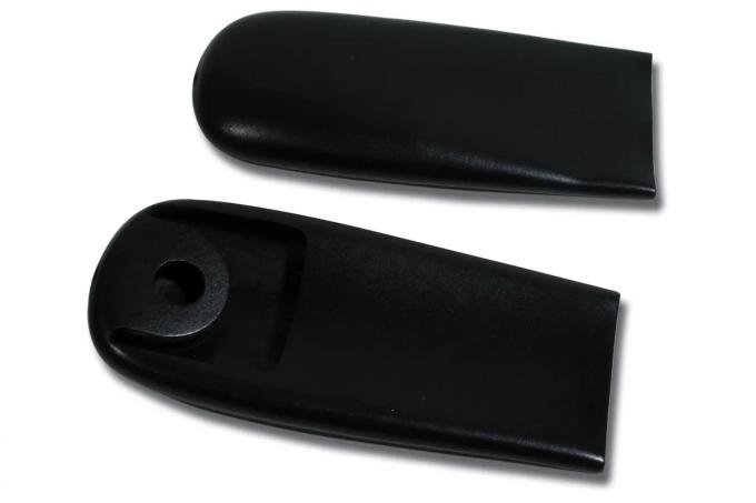 Corvette Shoulder Harness End Covers, Black, 1966-1967