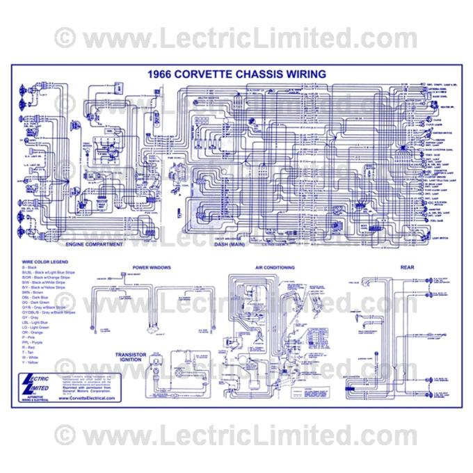 Lectric Limited 1966 Chevrolet Corvette Wiring Diagram VWD6600
