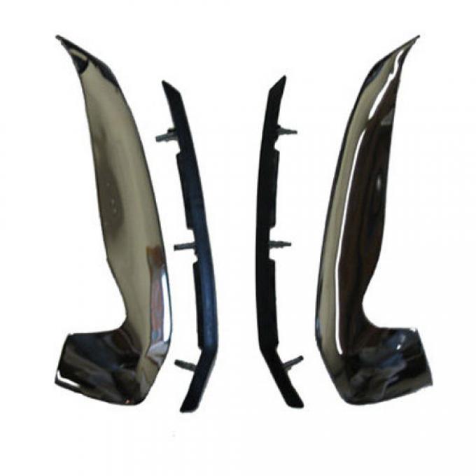 Chevelle Bumper Guards, Front With Cushions, 1971-1972