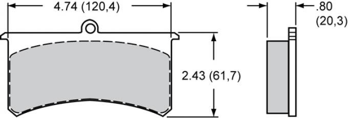 Wilwood Brakes High-Temperature Racing Pads - Plate: 7320 - Compound: PolyMatrix A 15A-5735K-B