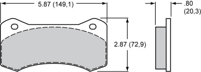 Wilwood Brakes High-Temperature Racing Pads - Plate: 6620 - Compound: PolyMatrix H 15H-13011K