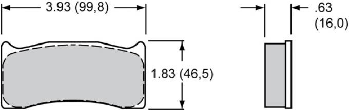 Wilwood Brakes High-Temperature Racing Pads - Plate: 7616 - Compound: PolyMatrix J 15J-10820K