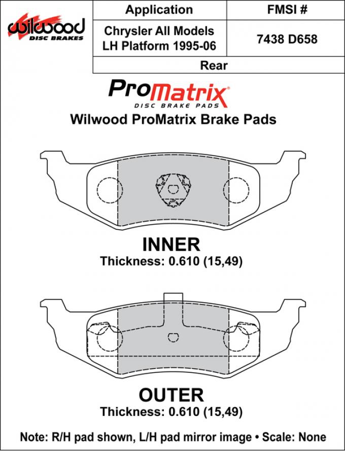 Wilwood Brakes Street Performance / Racing Pads - Plate: D658 - Compound: PM - ProMatrix 150-D0658K