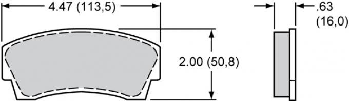 Wilwood Brakes High-Temperature Racing Pads - Plate: 8716 - Compound: PolyMatrix H 15H-8121K