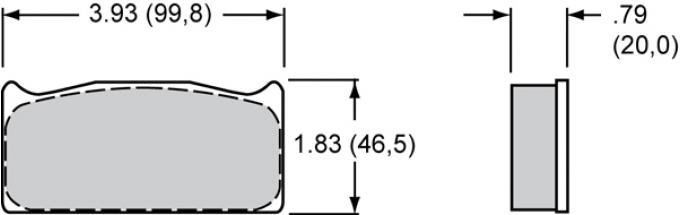 Wilwood Brakes High-Temperature Racing Pads - Plate: 8320 - Compound: PolyMatrix J 15J-6444K-B