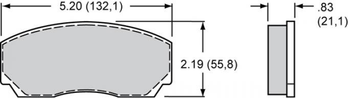 Wilwood Brakes High-Temperature Racing Pads - Plate: 8521 - Compound: PolyMatrix J 15J-10003K-B