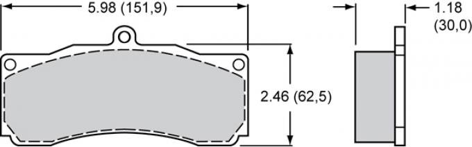 Wilwood Brakes High-Temperature Racing Pads - Plate: 8830 - Compound: PolyMatrix A 15A-10253K-B
