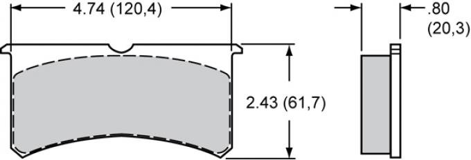 Wilwood Brakes High-Temperature Racing Pads - Plate: 7420 - Compound: PolyMatrix A 15A-5938K-B