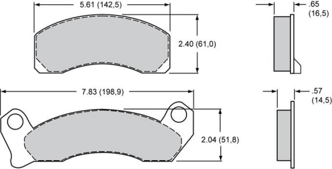 Wilwood Brakes High-Temperature Racing Pads - Plate: D431 - Compound: PolyMatrix A 15A-6205K