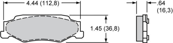 Wilwood Brakes Street Performance / Racing Pads - Plate: D732 - Compound: PolyMatrix E 15E-7441K