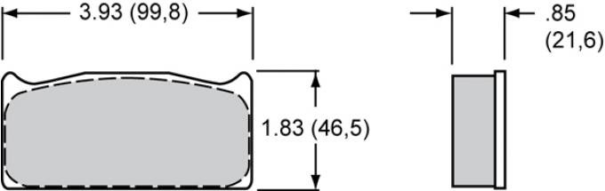 Wilwood Brakes High-Temperature Racing Pads - Plate: 8322 - Compound: PolyMatrix H 15H-8116K-B