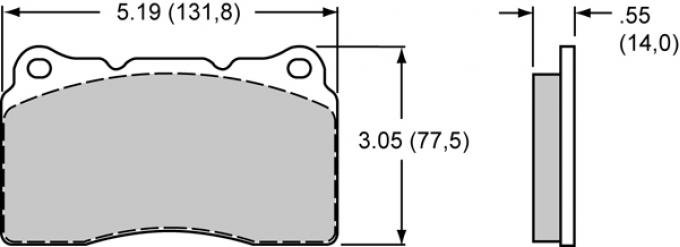 Wilwood Brakes Street Performance / Racing Pads - Plate: D1001 - Compound: PM - ProMatrix 150-D1001K