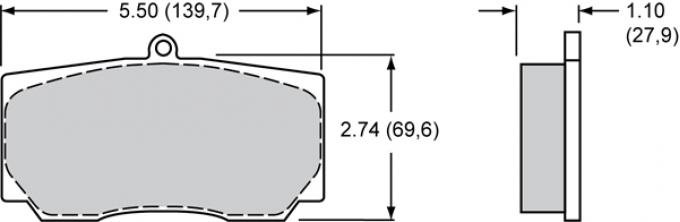 Wilwood Brakes High-Temperature Racing Pads - Plate: 9828 - Compound: PolyMatrix H 15H-8110K