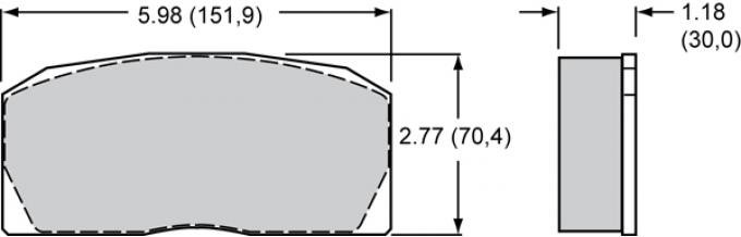 Wilwood Brakes High-Temperature Racing Pads - Plate: 9930 - Compound: PolyMatrix H 15H-8107K