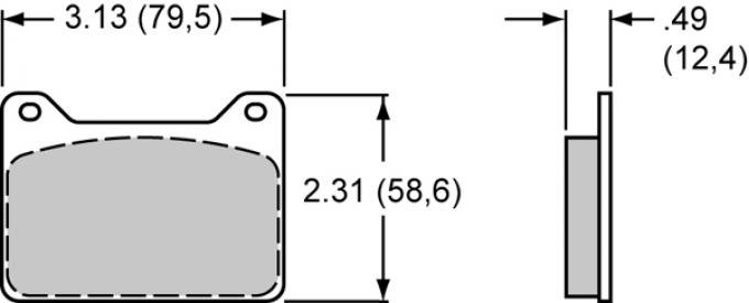 Wilwood Brakes Street Performance / Racing Pads - Plate: 7912 - Compound: PolyMatrix E 15E-8810K