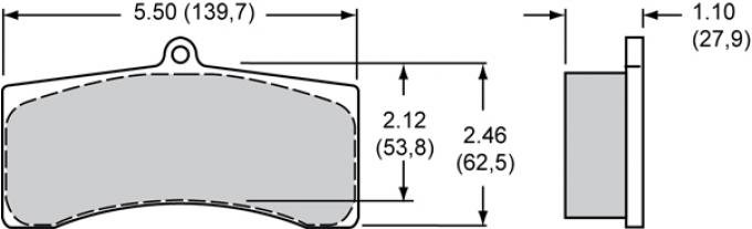 Wilwood Brakes High-Temperature Racing Pads - Plate: 9728 - Compound: PolyMatrix H 15H-8120K-B