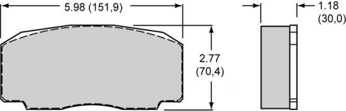Wilwood Brakes High-Temperature Racing Pads - Plate: 9330 - Compound: PolyMatrix H 15H-8119K