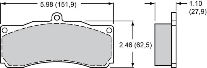 Wilwood Brakes High-Temperature Racing Pads - Plate: 8828 - Compound: PolyMatrix A 15A-6015K-B