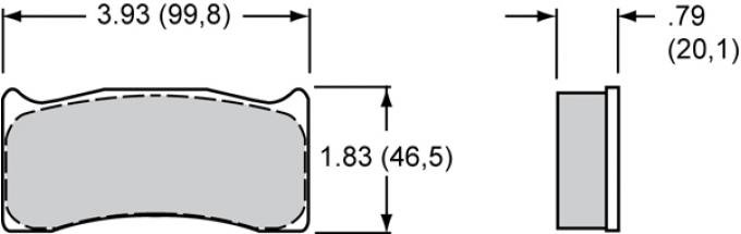 Wilwood Brakes High-Temperature Racing Pads - Plate: 7620 - Compound: PolyMatrix A 15A-5772K-B