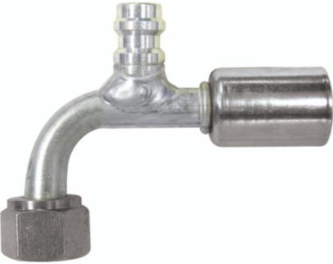 Vintage Air Beadlock O-Ring Fittings with 134a Service Ports NO 6 Hose Fitting - 90 degree With Port 35531-VUG