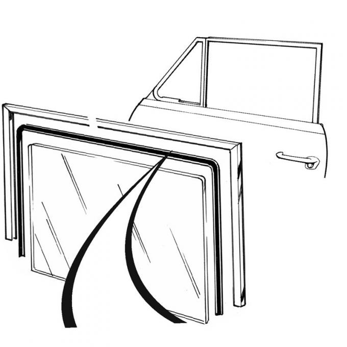 Dennis Carpenter Door Glass Frame Seal - 1949-50 Ford Car   8A-7621478